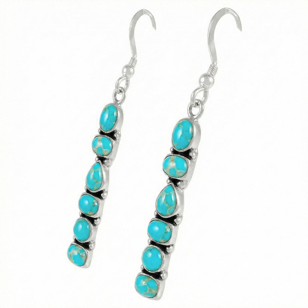 Sterling Silver Earrings Turquoise E1243-C75