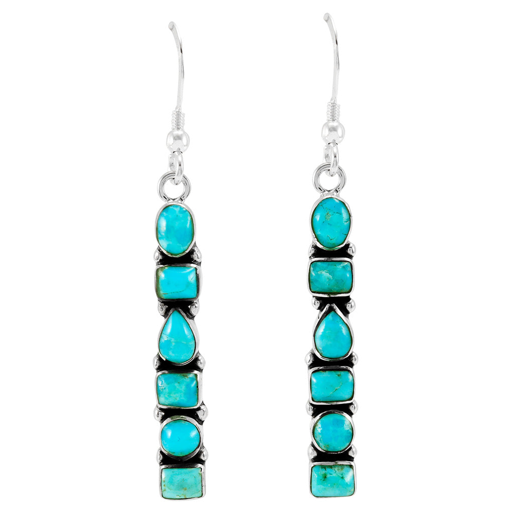 Turquoise Earrings SilverBronzé E1243-SB-C75