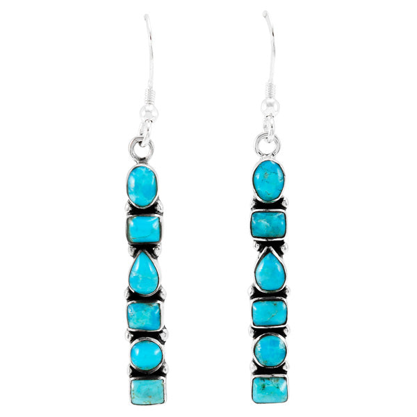 Sterling Silver Earrings Turquoise E1243-C75