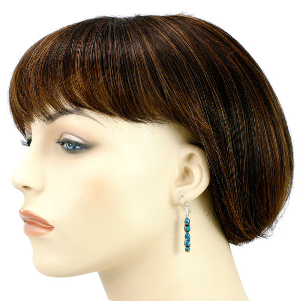 Sterling Silver Earrings Matrix Turquoise E1243-C84