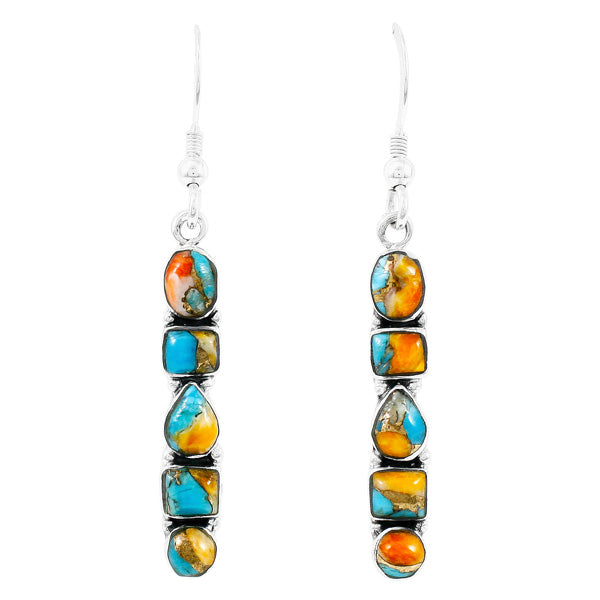 Spiny Turquoise Earrings Sterling Silver E1243-C89