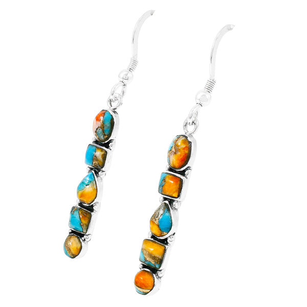 Spiny Turquoise Earrings Sterling Silver E1243-C89