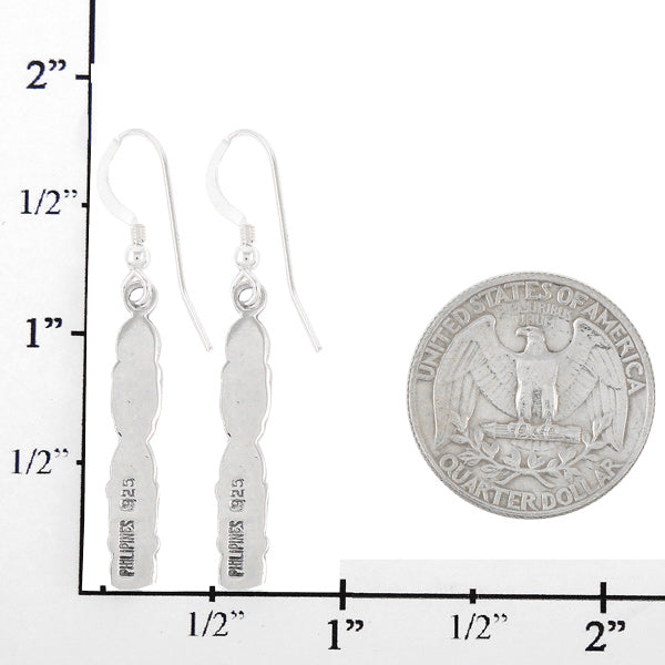 Sterling Silver Earrings Matrix Turquoise E1243-C84