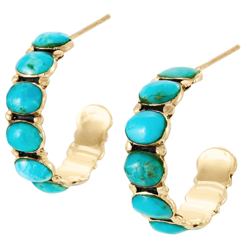 Turquoise Hoop Earrings GoldCopper™ E1245-GB-C75