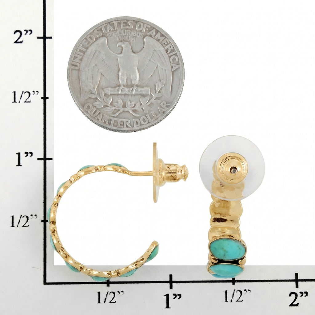 Turquoise Hoop Earrings GoldCopper™ E1245-GB-C75