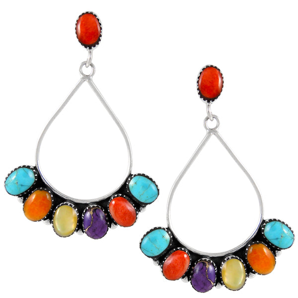 Sterling Silver Earrings Multicolor E1246-C71