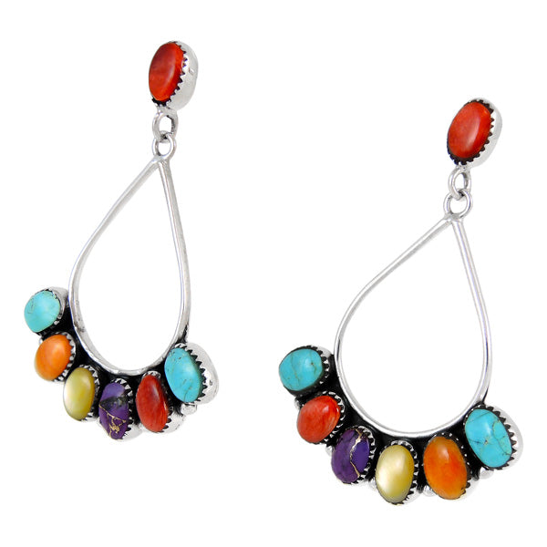 Sterling Silver Earrings Multicolor E1246-C71
