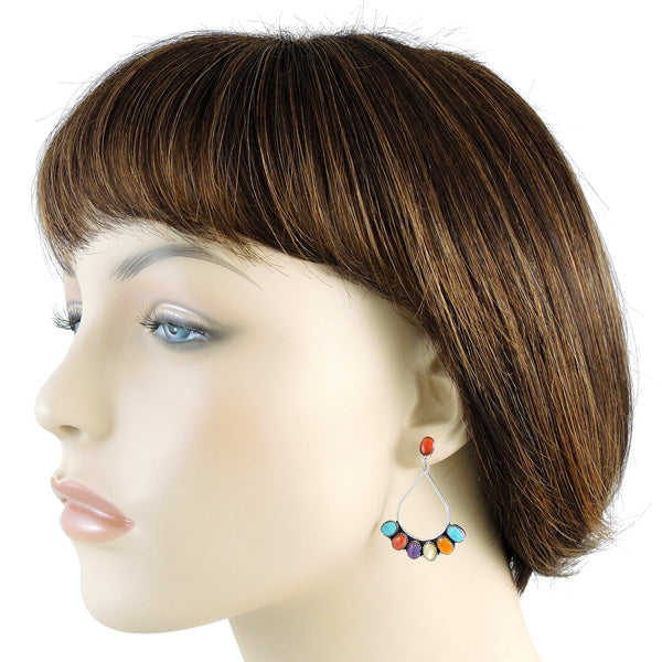 Sterling Silver Earrings Multicolor E1246-C71
