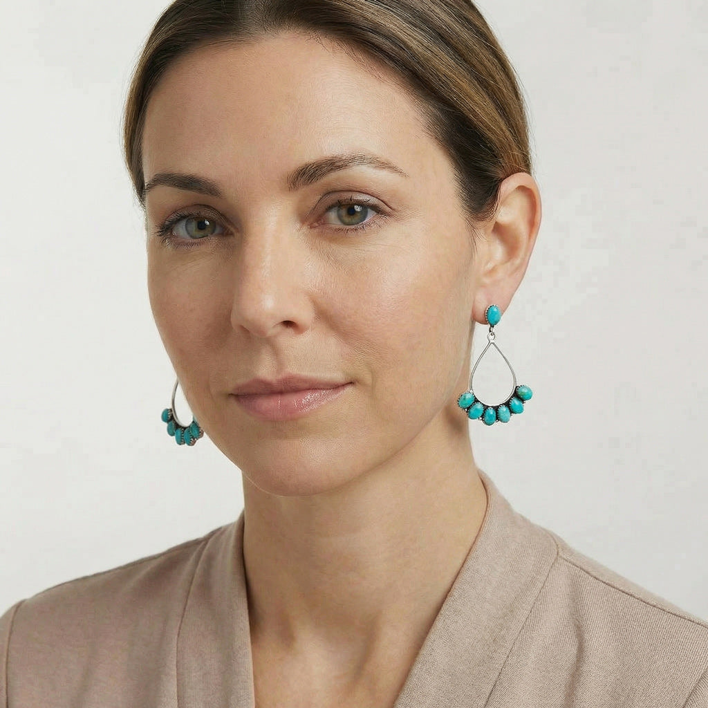 Sterling Silver Earrings Turquoise E1246-C75