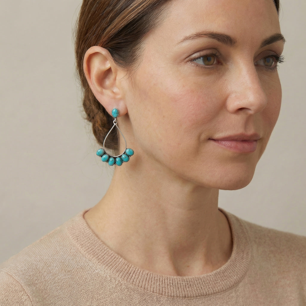 Sterling Silver Earrings Turquoise E1246-C75