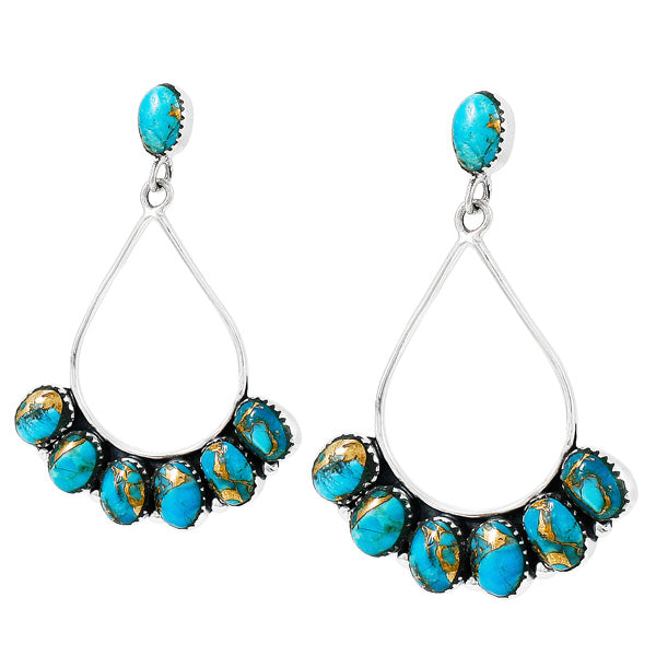 Matrix Turquoise Earrings Sterling Silver E1246-C84
