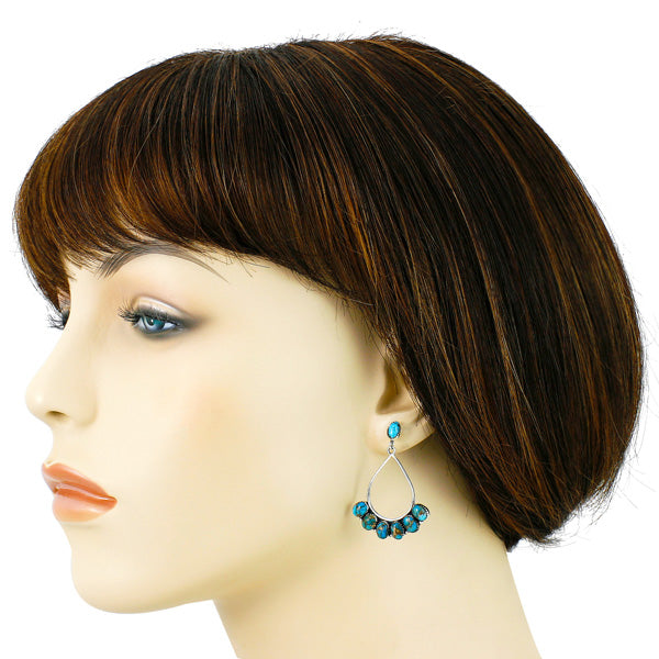 Matrix Turquoise Earrings Sterling Silver E1246-C84