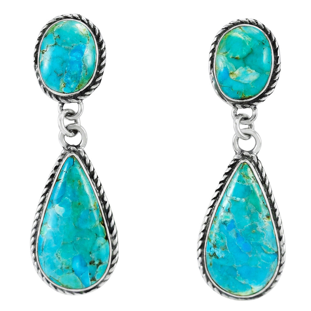 Turquoise Earrings Sterling Silver E1247-C75