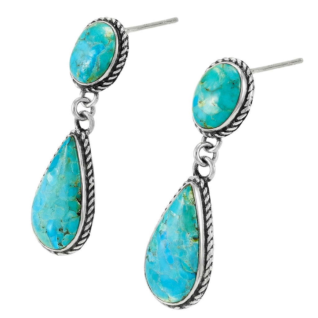 Turquoise Earrings Sterling Silver E1247-C75