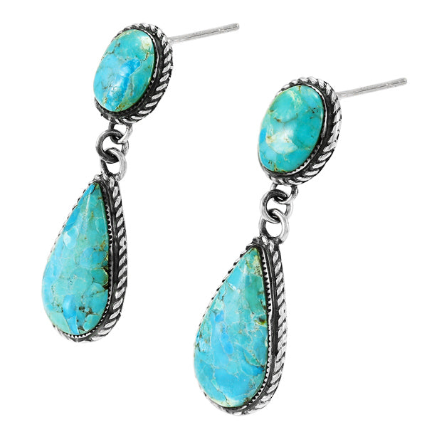 Turquoise Earrings Sterling Silver E1247-C75