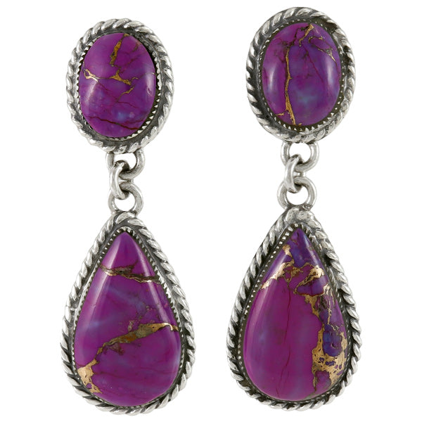 Purple Turquoise Earrings Sterling Silver E1247-C77