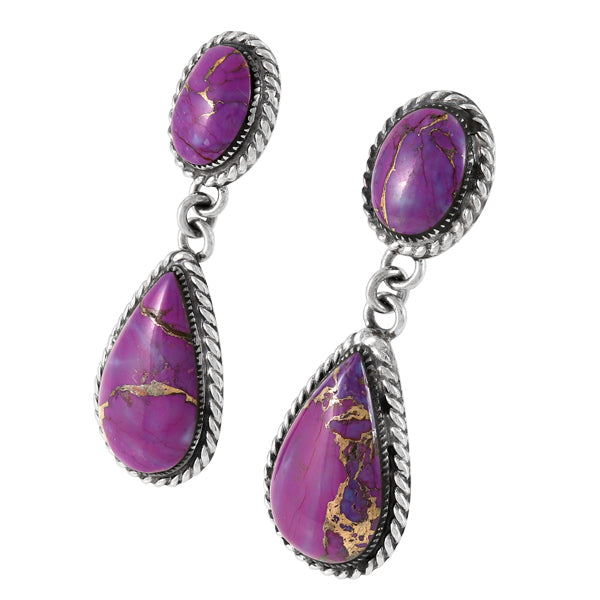 Purple Turquoise Earrings Sterling Silver E1247-C77