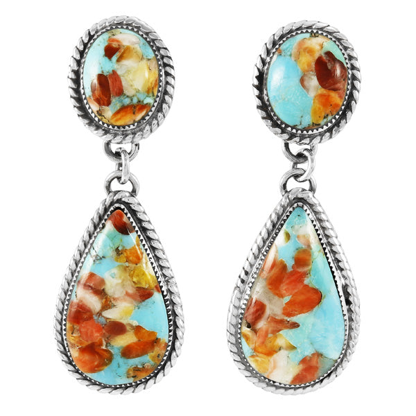 Sprinkles Spiny Turquoise Earrings Sterling Silver E1247-C93