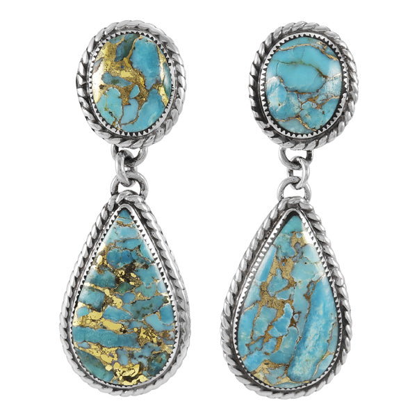 Sky Matrix Turquoise Earrings Sterling Silver E1247-C94