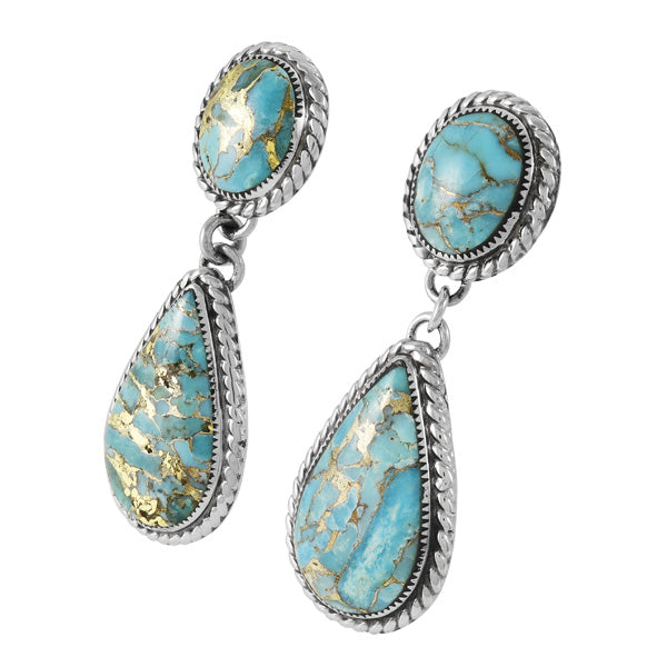 Sky Matrix Turquoise Earrings Sterling Silver E1247-C94