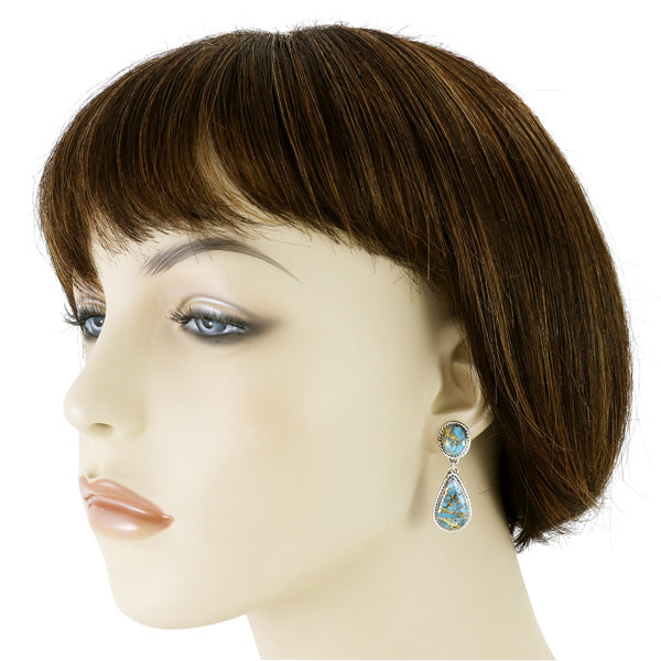 Sky Matrix Turquoise Earrings Sterling Silver E1247-C94