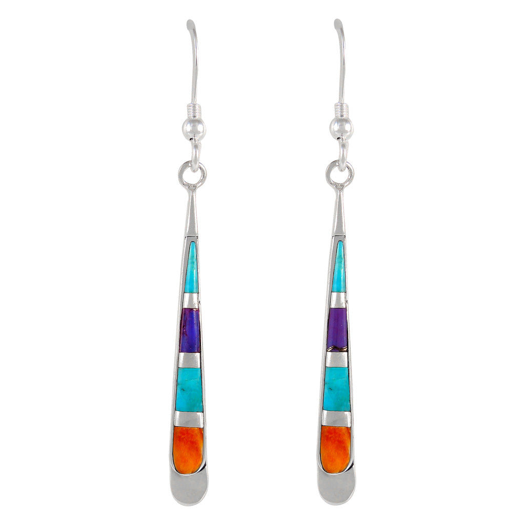 Multi Gemstone Earrings SilverBronzé E1248-SB-C01