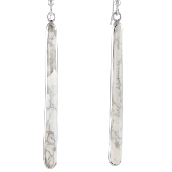 Sterling Silver Drop Earrings Howlite E1250W-C103