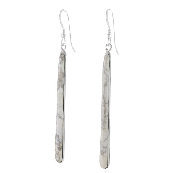 Sterling Silver Drop Earrings Howlite E1250W-C103