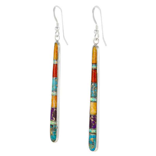 Multicolor Drop Earrings Sterling Silver E1250W-C00