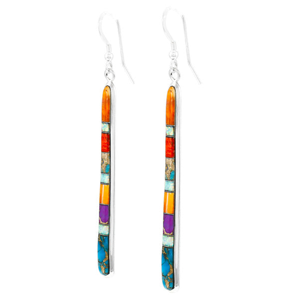 Multicolor Drop Earrings Sterling Silver E1250W-C00B