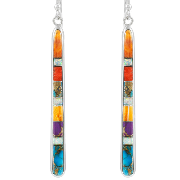 Multicolor Drop Earrings Sterling Silver E1250W-C00