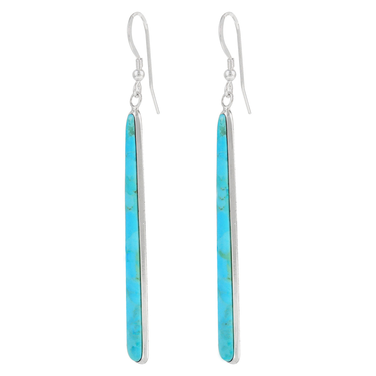 Turquoise Drop Earrings Sterling Silver E1250W-C75