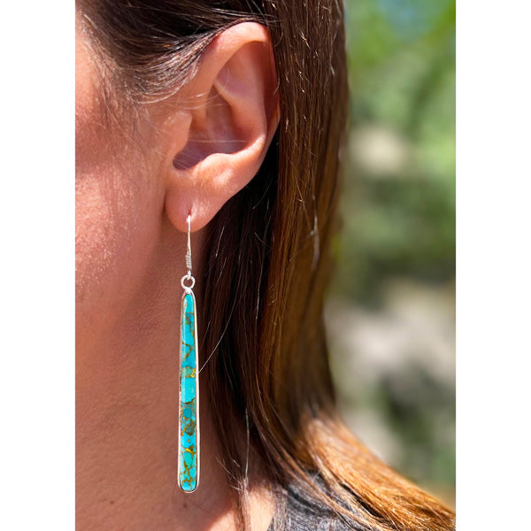 Sky Matrix Turquoise Earrings Sterling Silver E1250W-C94