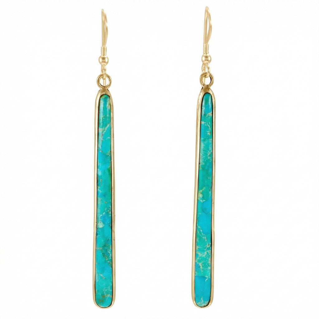Turquoise Hoop Earrings GoldCopper E1250W-GB-C75
