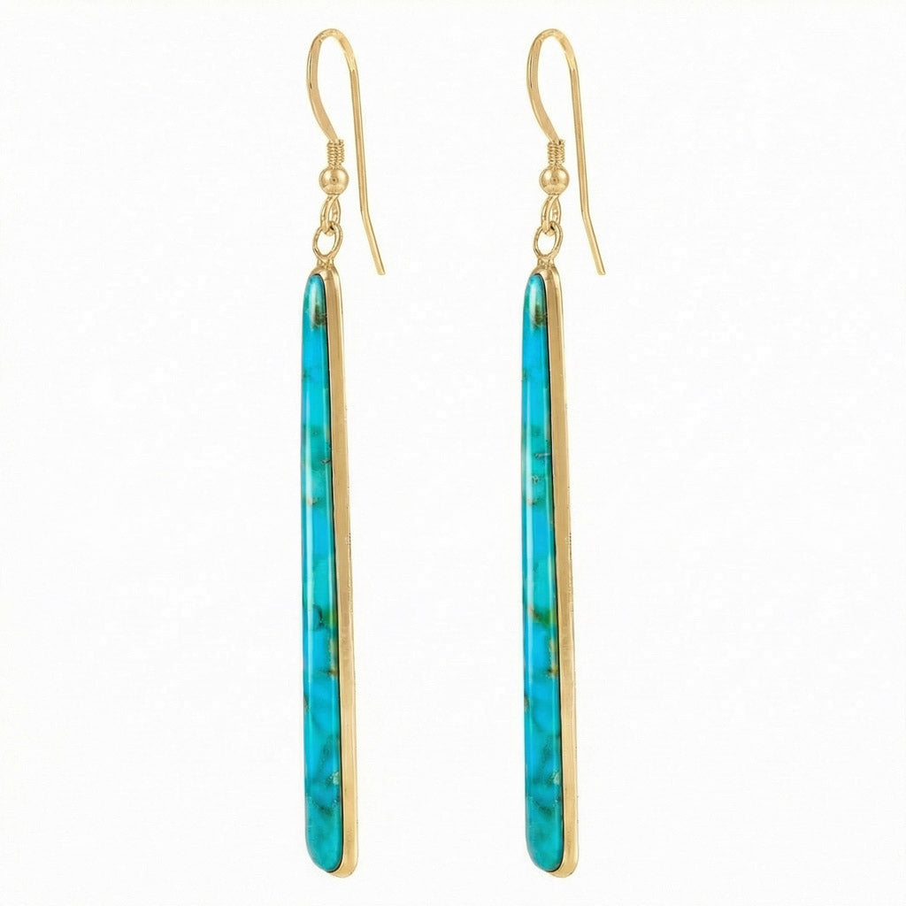 Turquoise Hoop Earrings GoldCopper E1250W-GB-C75