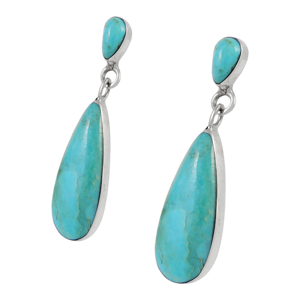 Turquoise Earrings SilverBronzé E1258-SB-C75