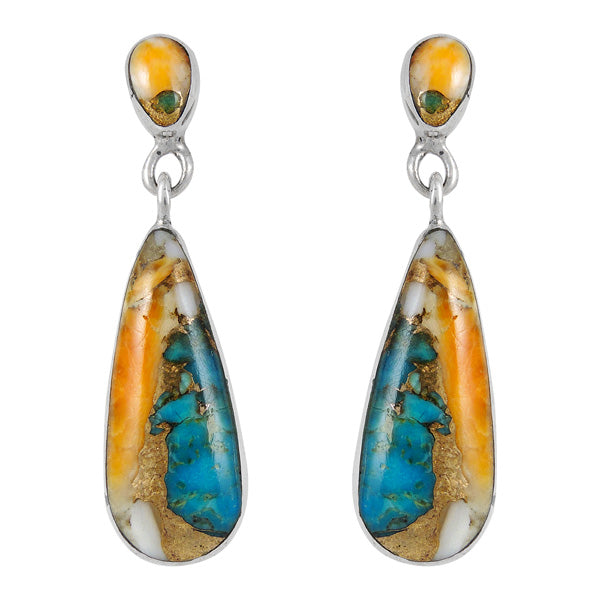 Sterling Silver Earrings Spiny Turquoise E1258-C89
