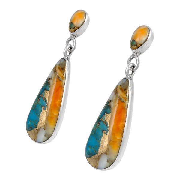 Sterling Silver Earrings Spiny Turquoise E1258-C89