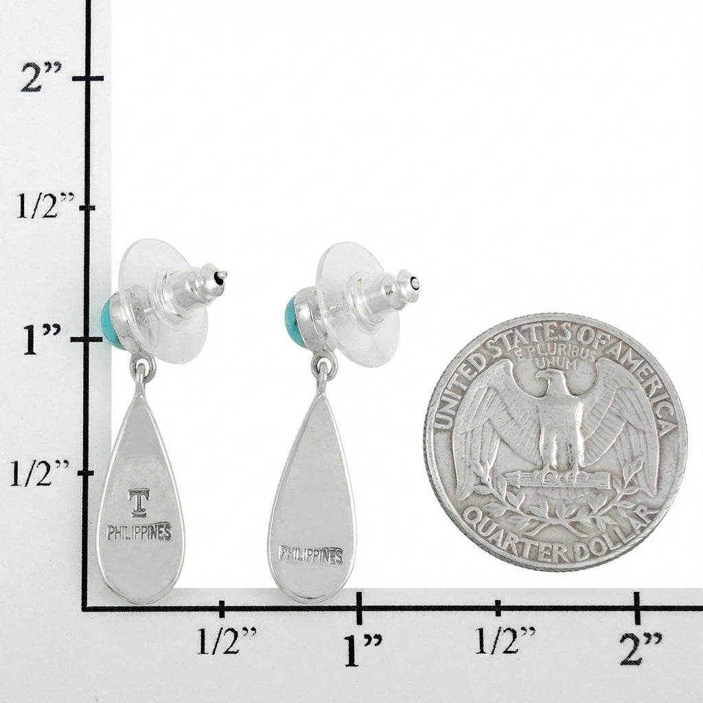 Matrix Turquoise Earrings SilverBronzé E1258-SB-C84