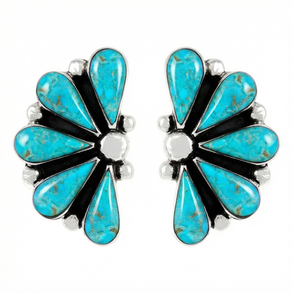 Sterling Silver Earrings Turquoise E1259-C75