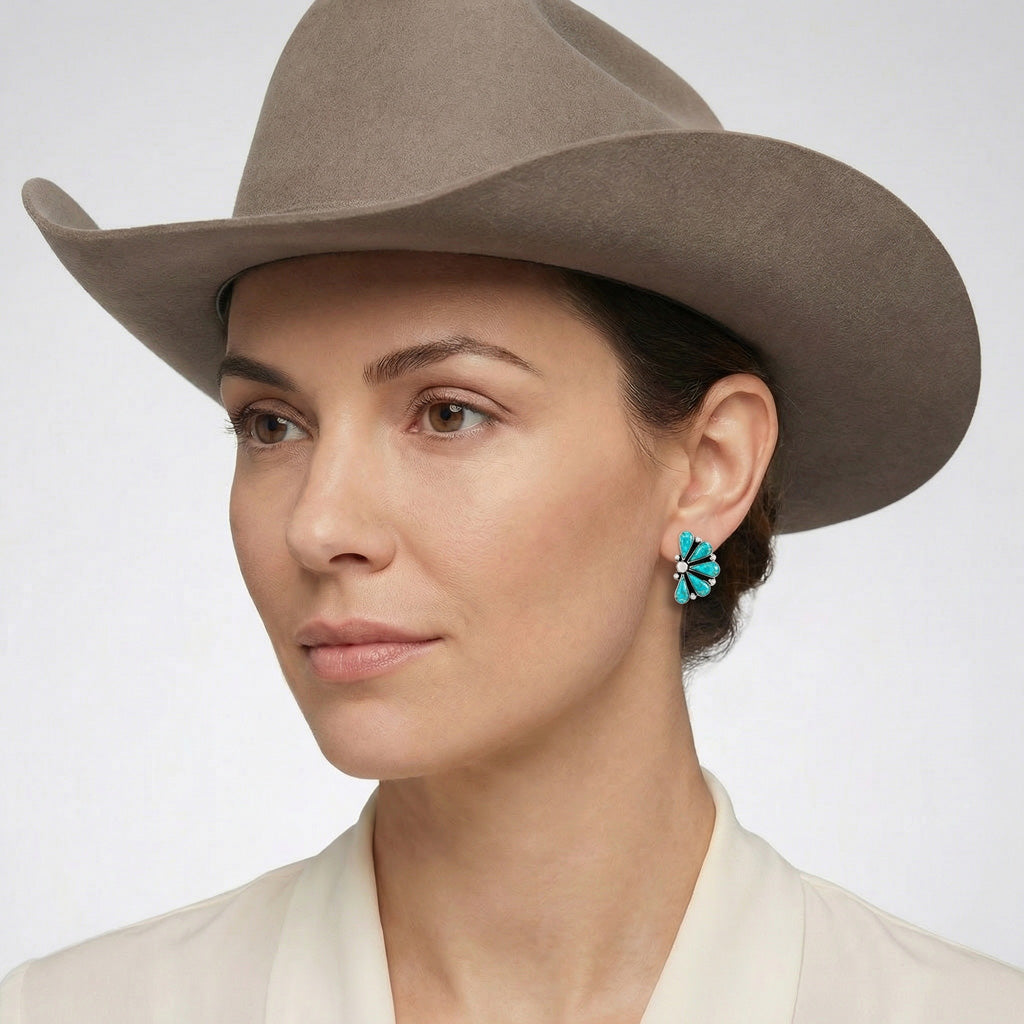 Sterling Silver Earrings Turquoise E1259-C75