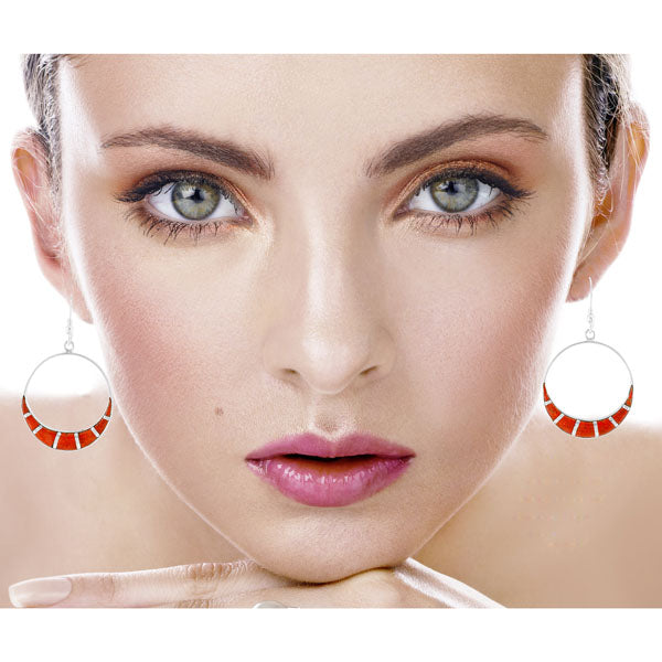 Coral Earrings Sterling Silver E1260-C74