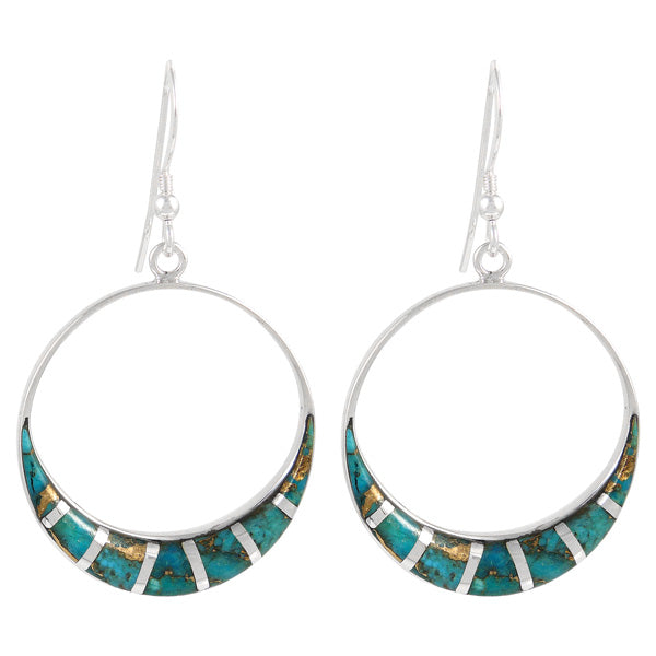 Sterling Silver Earrings Matrix Turquoise E1260-C84