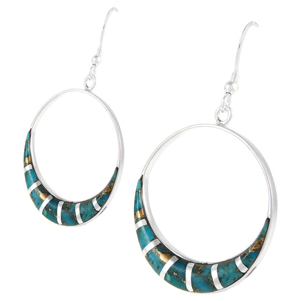 Sterling Silver Earrings Matrix Turquoise E1260-C84