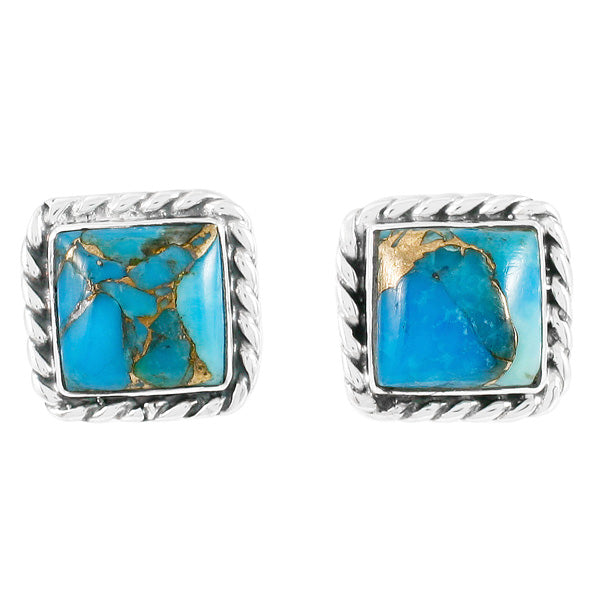 Matrix Turquoise Earrings Sterling Silver E1263-C84