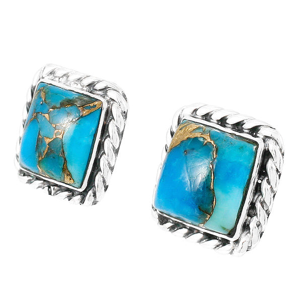 Matrix Turquoise Earrings Sterling Silver E1263-C84