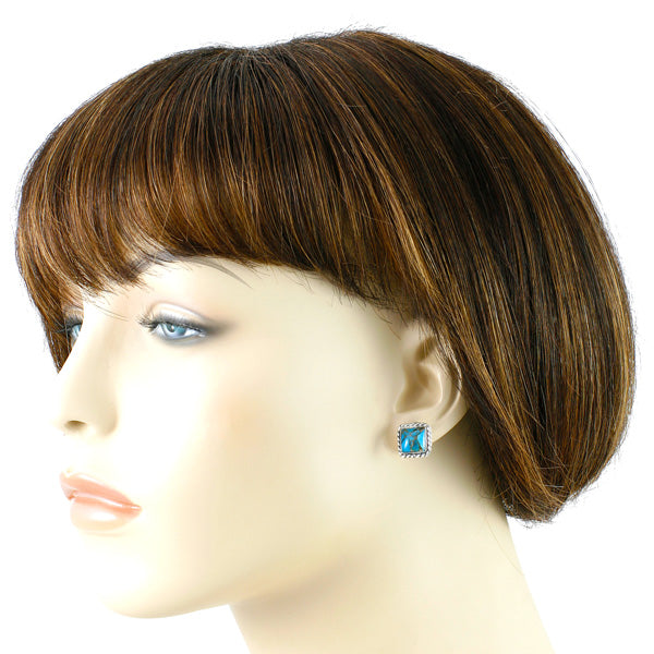 Matrix Turquoise Earrings Sterling Silver E1263-C84
