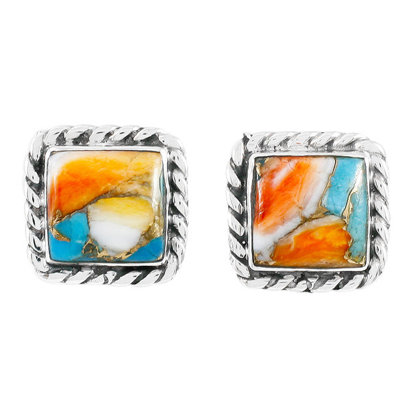 Spiny Turquoise Earrings Sterling Silver E1263-C89
