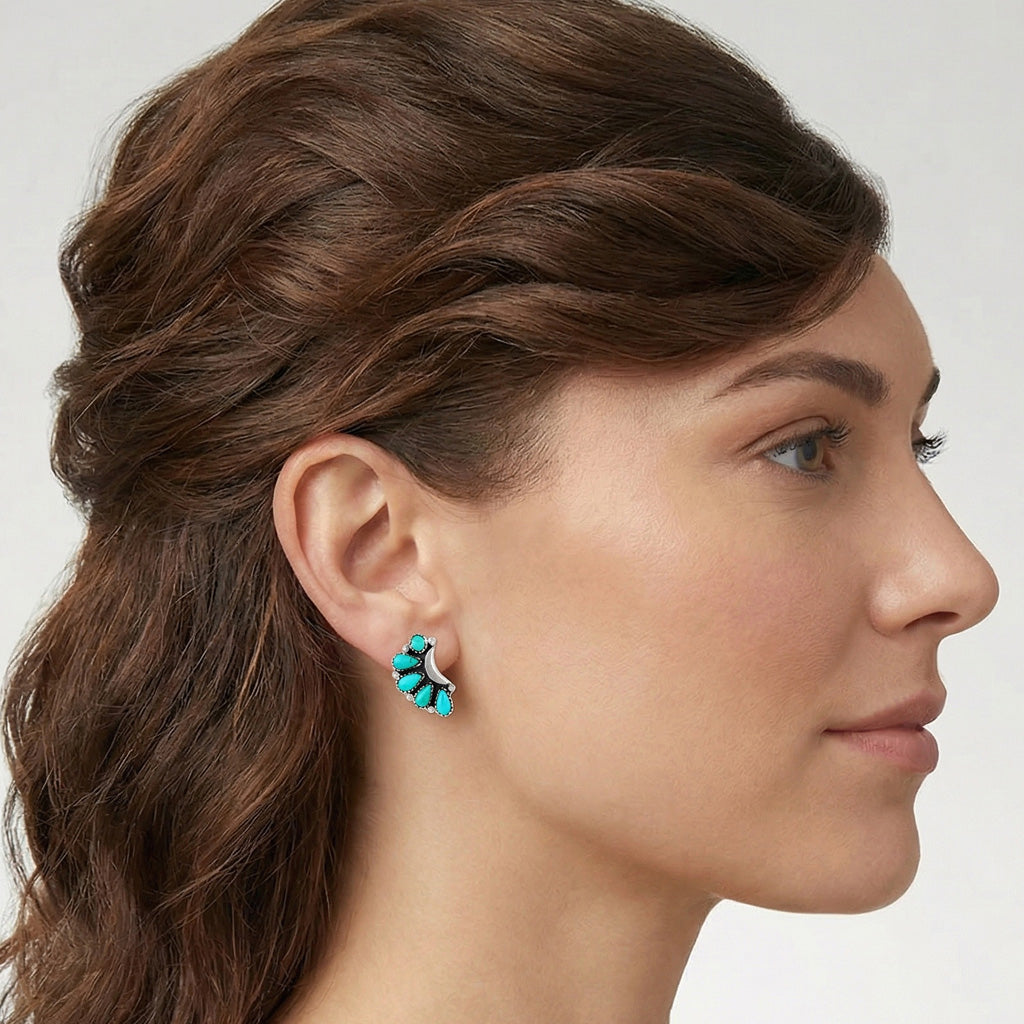 Sterling Silver Earrings Turquoise E1264-C75