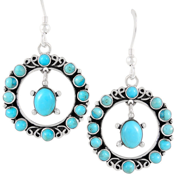 Sterling Silver Earrings Turquoise E1267-C75